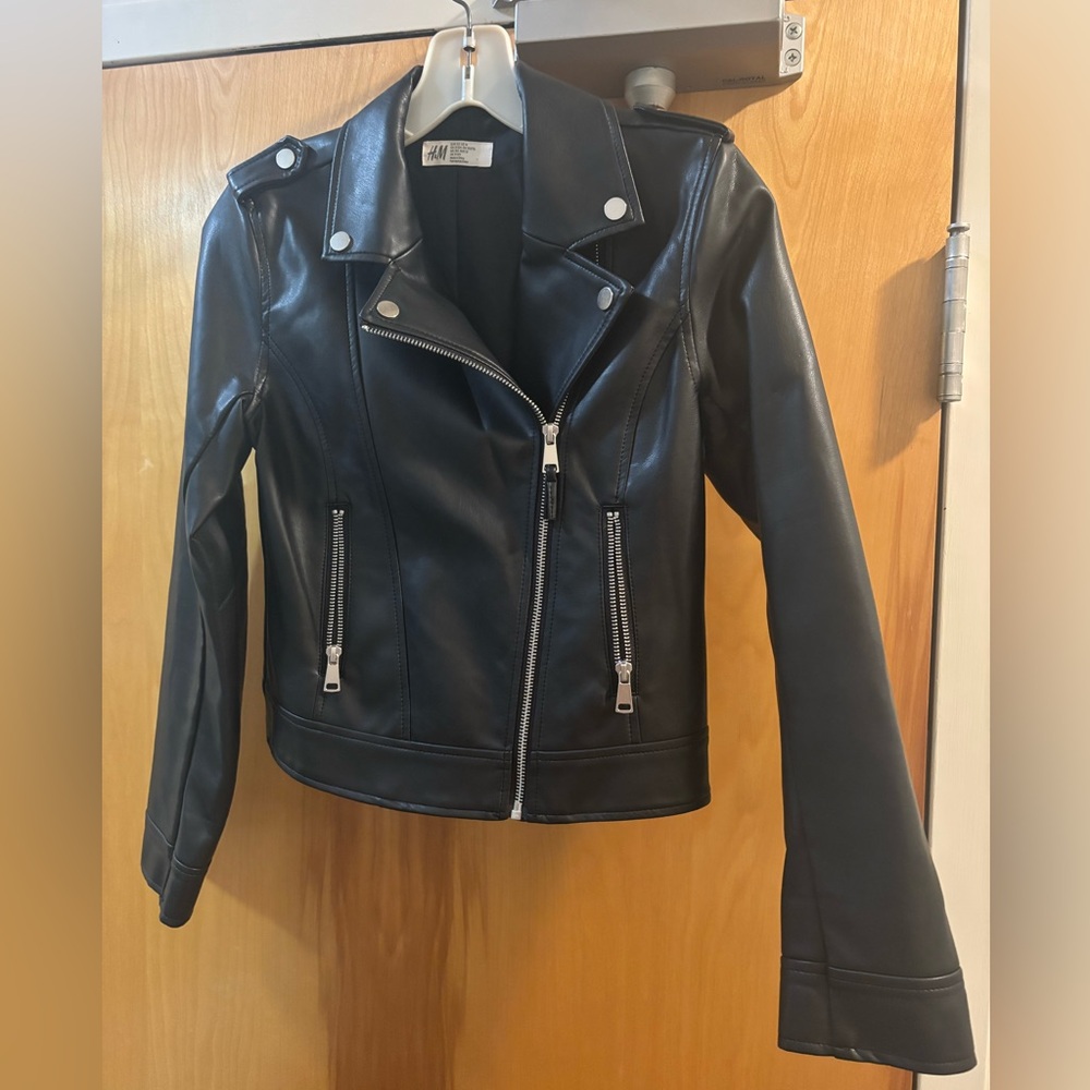 H&M Sleek Black Leather Jacket